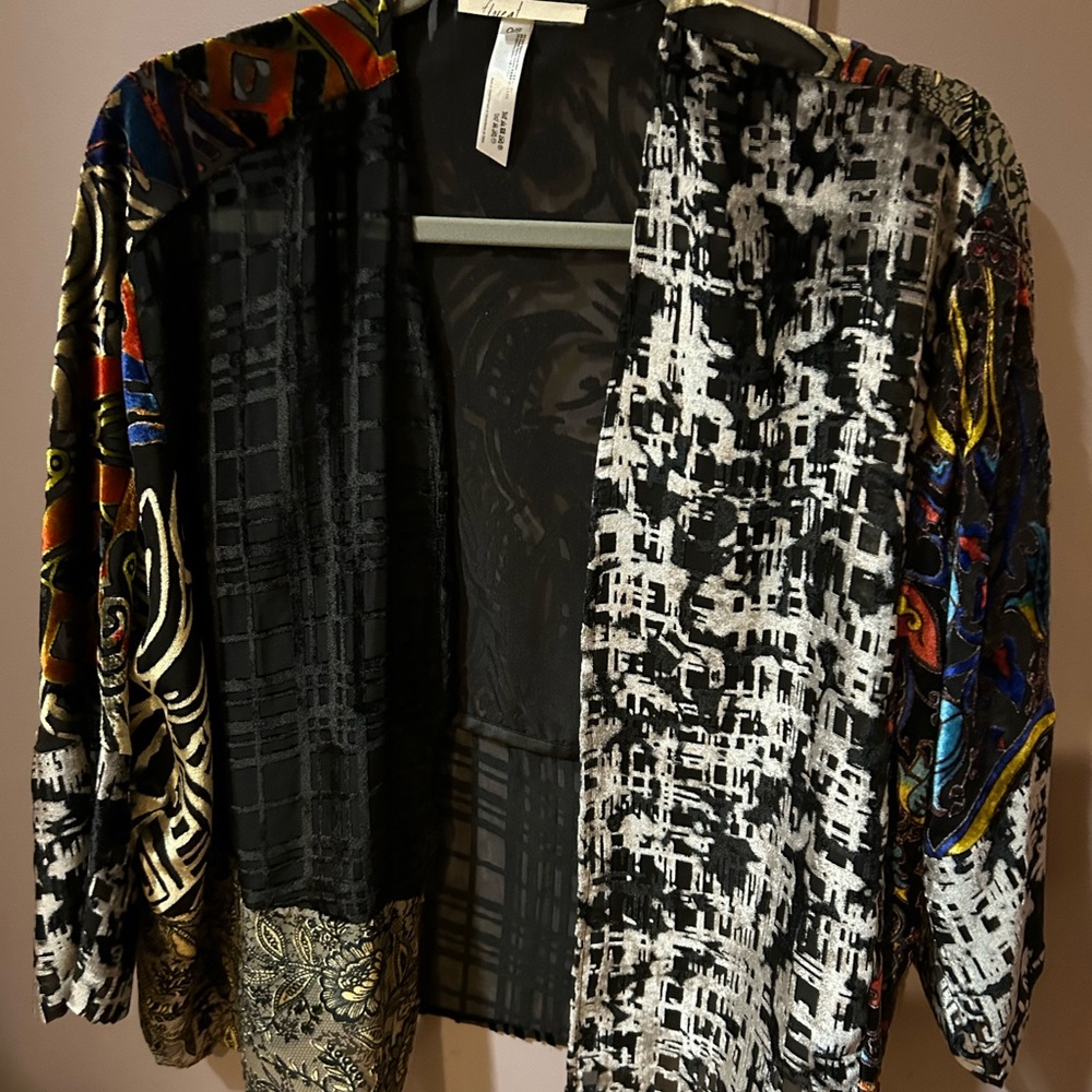Floreat Anthropologie Muse Burnout Kimono Jacket One Size